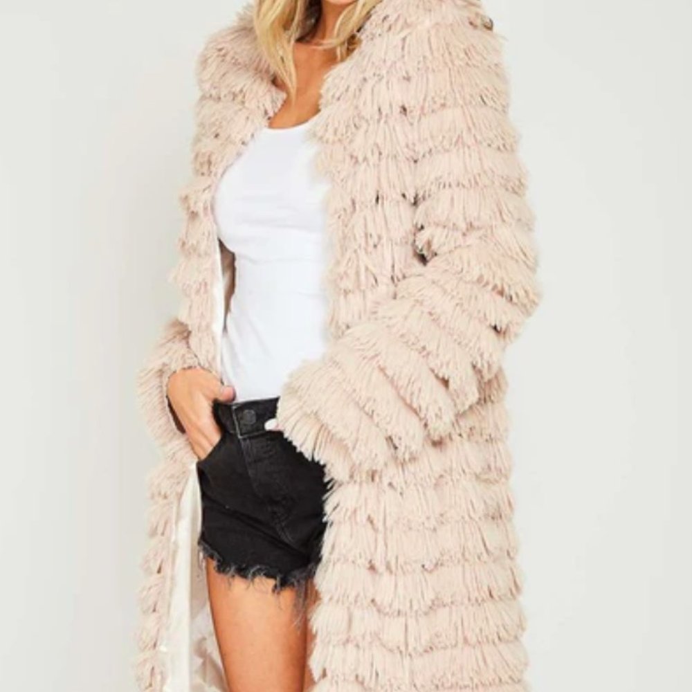 Shaggy Tiered Jacket - Fantastic Fawn - Size Small - Picture 5 of 5